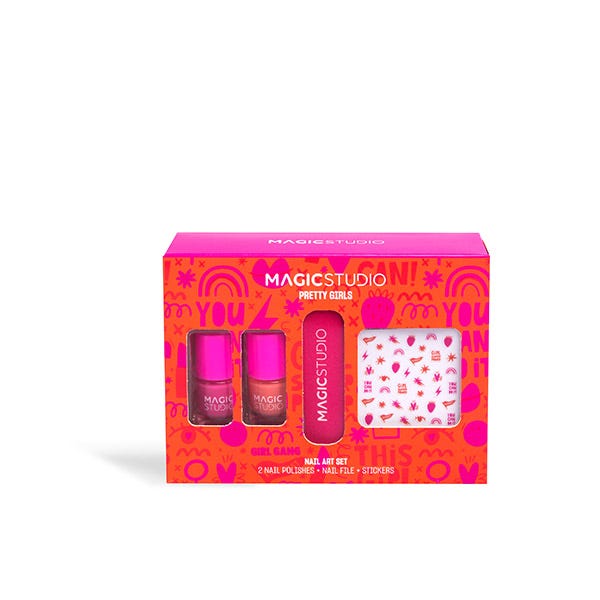 Nails Art Set Orange And Pink