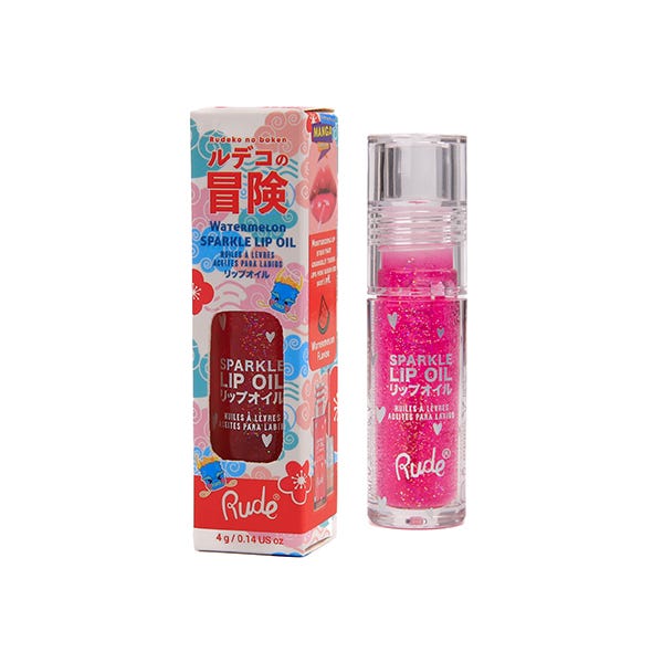 Rude Manga Sparkle Lip Oil Watermelon Oil Watermelon