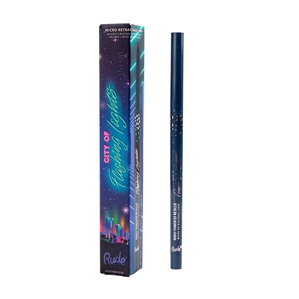 Rude City Of Flashing Lights Micro Retract Lin Wavy Navy