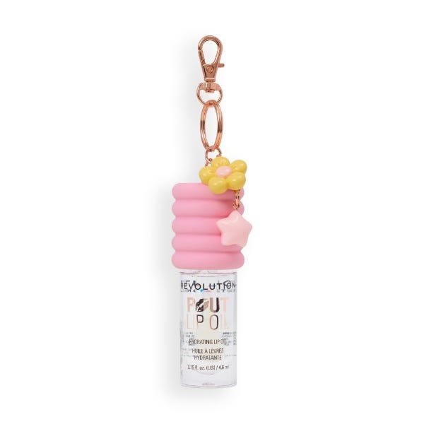 Revolution Charm Pout Lip Oil Clear Pink Lychee