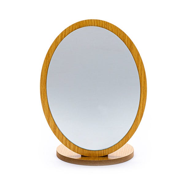Botanical Wooden Round Mirror