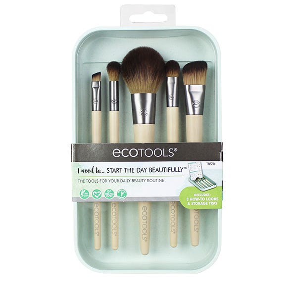 I Need To Start The Day Beautifully ECOTOOLS Kit de 5 brochas para el  rostro precio