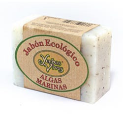 Imagen de YERBAS VIVAS Jabon Natural Algas Marinas | 100GR Pastilla de jabón con efecto exfoliante y anticelu