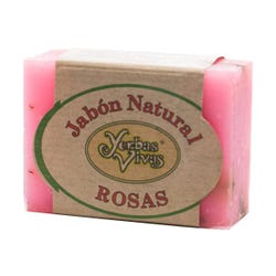 Imagen de YERBAS VIVAS Jabon Natural Rosas | 100GR Pastilla de jabón perfecta para cutis mixtos que tienden a secarse