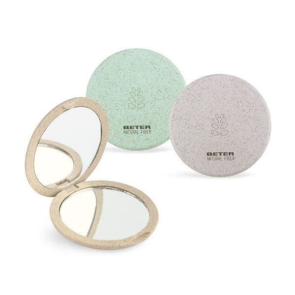 Natural Fiber Espejo Doble Plegable