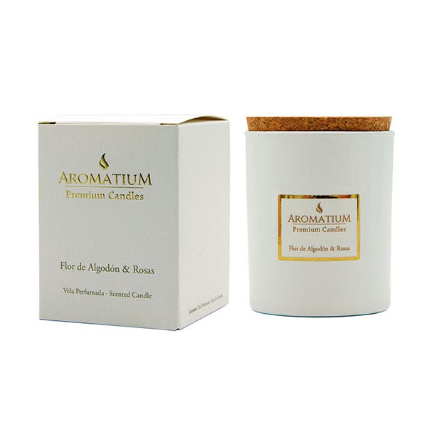 Premium Candles Flor De Algodón & Rosas