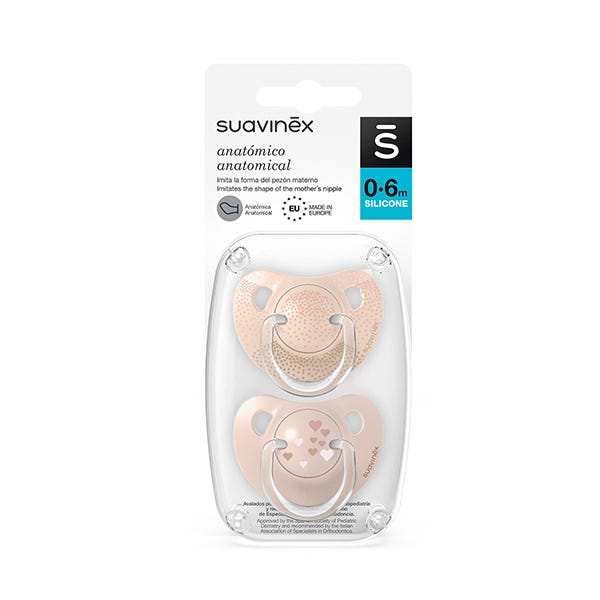 Suavinex Chupete Anatómico de Silicona 0-6 Meses, 1 Unidad