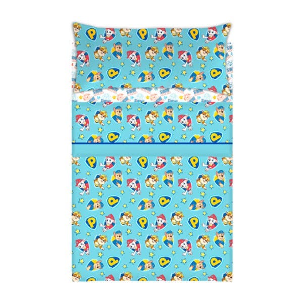 Juego de Sábanas Cama 90cm Azul Paw Patrol