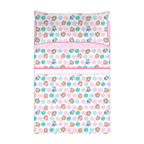 Juego de Sábanas Cama 90cm Rosa Paw Patrol