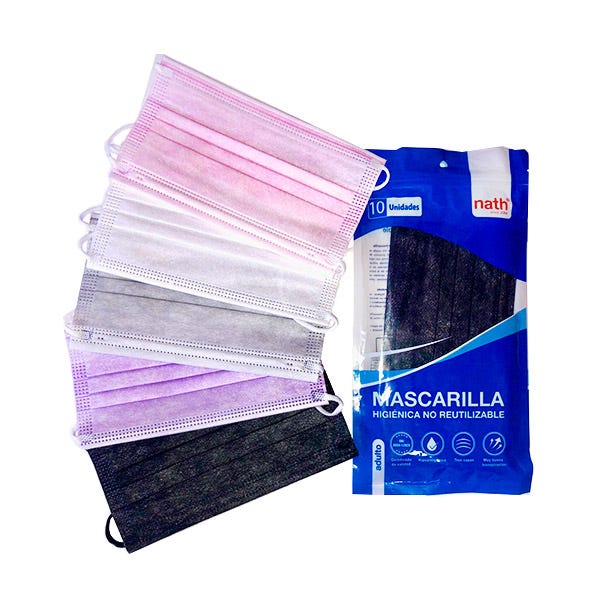 Mascarillas Higiénicas Desechables NATH Mascarillas protectoras no  reutilizables para adultos precio | DRUNI.es
