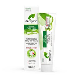 Imagen de DR. ORGANIC Pasta De Dientes Blanqueante Aloe Vera Orgánico | 100ML Alivia las encías, protege la cavidad oral de las bacterias y blanquea Imagen de DR. ORGANIC Pasta De Dientes Blanqueante Aloe Vera Orgánico | 100ML Alivia las encías, protege la cavidad oral de las bacterias y blanquea