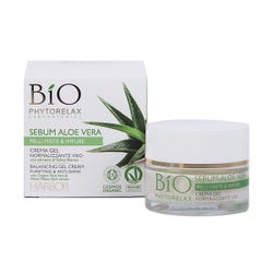 Ofertas, chollos, descuentos y cupones de Phytorelax Bio Sebum Aloe Vera Face Cream | 50ML Crema en gel purificante y antibrillos para pieles mixtas