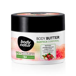 Ofertas, chollos, descuentos y cupones de BODY NATUR Body Butter Red Fruits, Pomegrade And Dragon Fruit | 200ML Manteca corporal frutos rojos