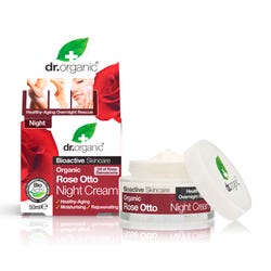 Imagen de DR. ORGANIC Crema Noche Facial Natural Hidratante De Rose Otto | 50ML Hidrata y regenera la piel dur