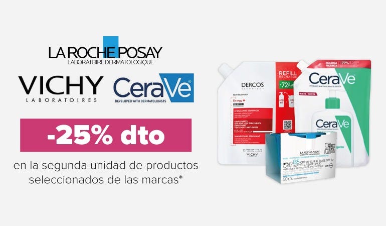 Descuento CERAVE, VICHY y LA ROCHE POSAY
