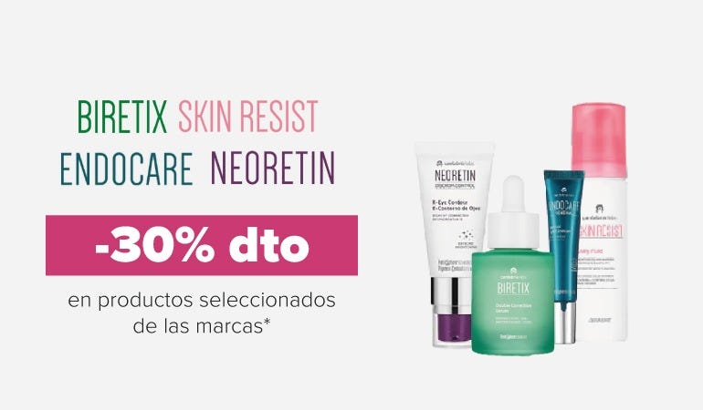 Descuento ENDOCARE, BIRETIX, NEORETIN & SKIN RESIST