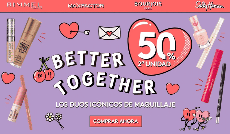 Descuento RIMMEL LONDON, BOURJOIS, SALLY HANSEN Y MAX FACTOR